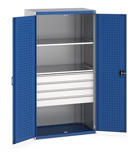 Bott Cupboard 1050Wx650Dx2000mm H - 4 Drawers & 2 Shelves Bott 1050mm wide x 650mm deep pre Kitted cupboards with Shelves Drawers or Eurocontainers 37/40021108.11 Bott Cupboard 1050Wx650Dx2000mm H 4 Drawers 2 Shelves.jpg